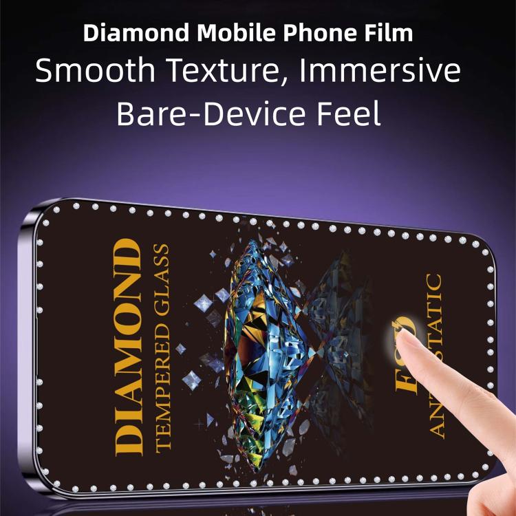 For Samsung Galaxy F34 5G 10pcs Full-Screen Diamond-Studded Silkscreen High-Definition Anti-Static Tempered Glass Film