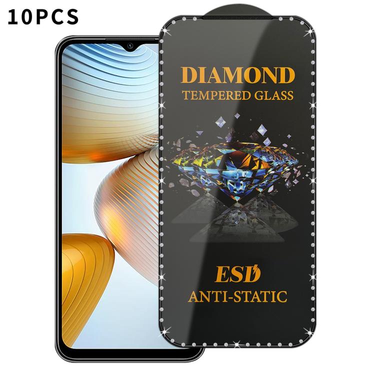 For Xiaomi Poco M4 5G 10pcs Full-Screen Diamond-Studded Silkscreen High-Definition Anti-Static Tempered Glass Film