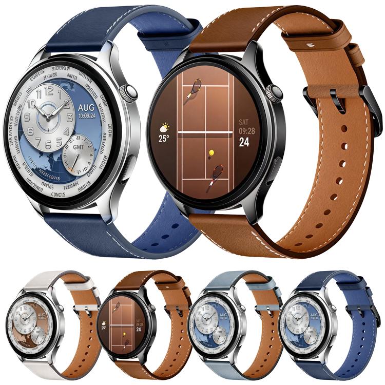 For Xiaomi Watch S5 46mm Pin Buckle Genuine Leather Watch Band