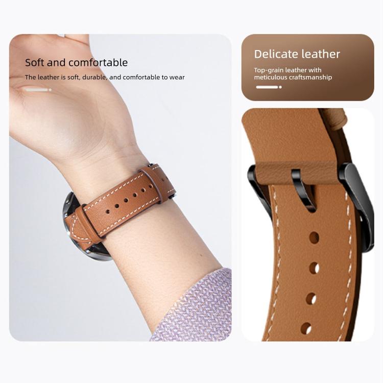 For Xiaomi Watch S5 46mm Pin Buckle Genuine Leather Watch Band