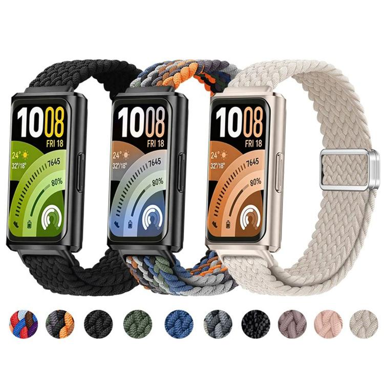 For Huawei Band 11 / Band 11 Pro Slide Magnetic Clasp Nylon Woven Loop Watch Band