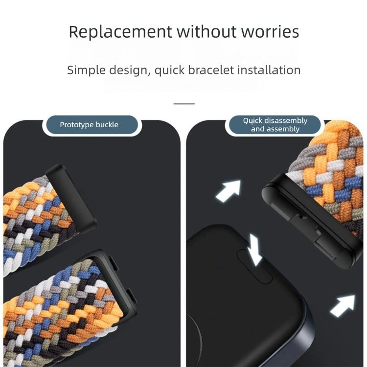 For Huawei Band 11 / Band 11 Pro Slide Magnetic Clasp Nylon Woven Loop Watch Band