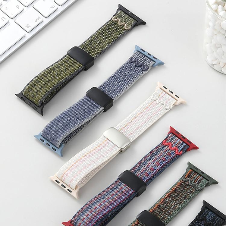 For Apple Watch 42mm / 41mm / 40mm / 38mm Magnetic Buckle Loop Nylon Watch Band