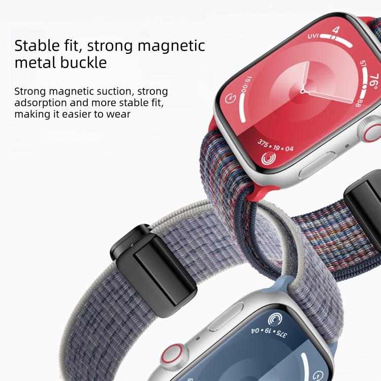 For Apple Watch 46mm / 49mm / 45mm / 44mm Magnetic Buckle Loop Nylon Watch Band