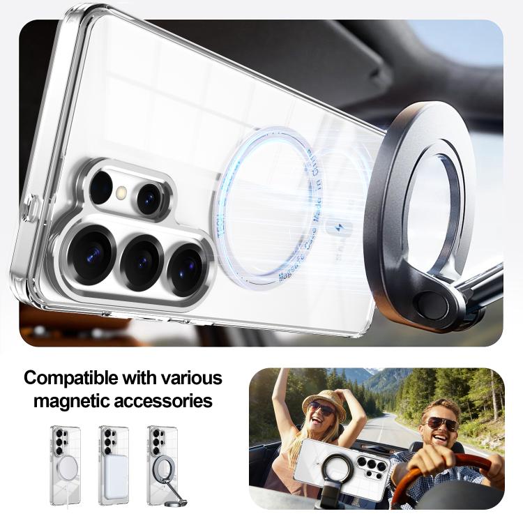 For Samsung Galaxy S26+ 5G Electroplated Cat-Eye Frame Magnetic MagSafe Shockproof Phone Case