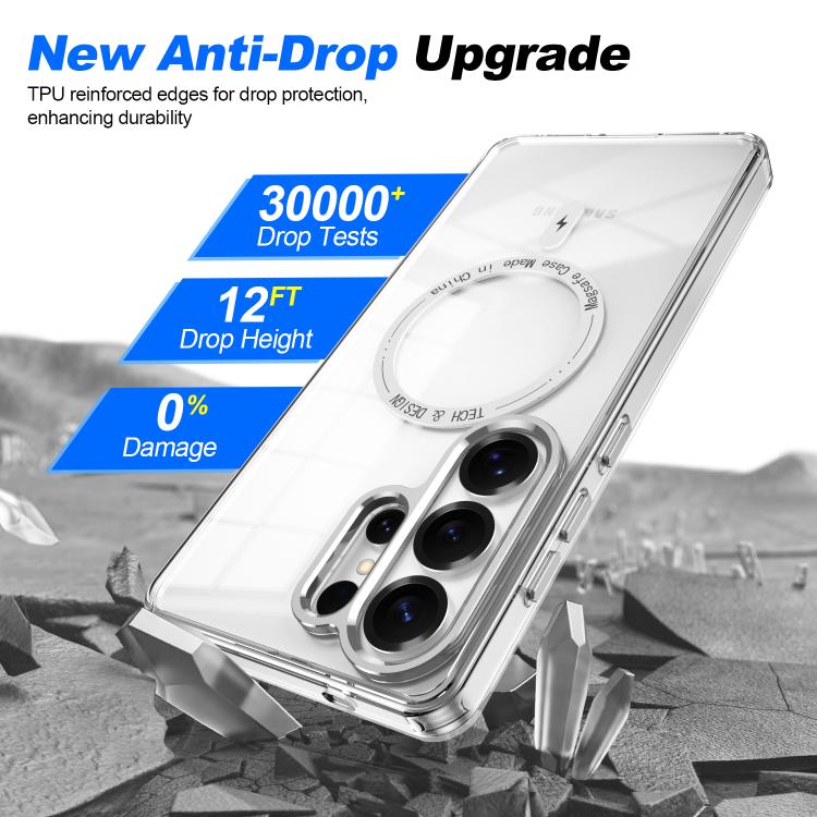 For Samsung Galaxy S26+ 5G Electroplated Cat-Eye Frame Magnetic MagSafe Shockproof Phone Case