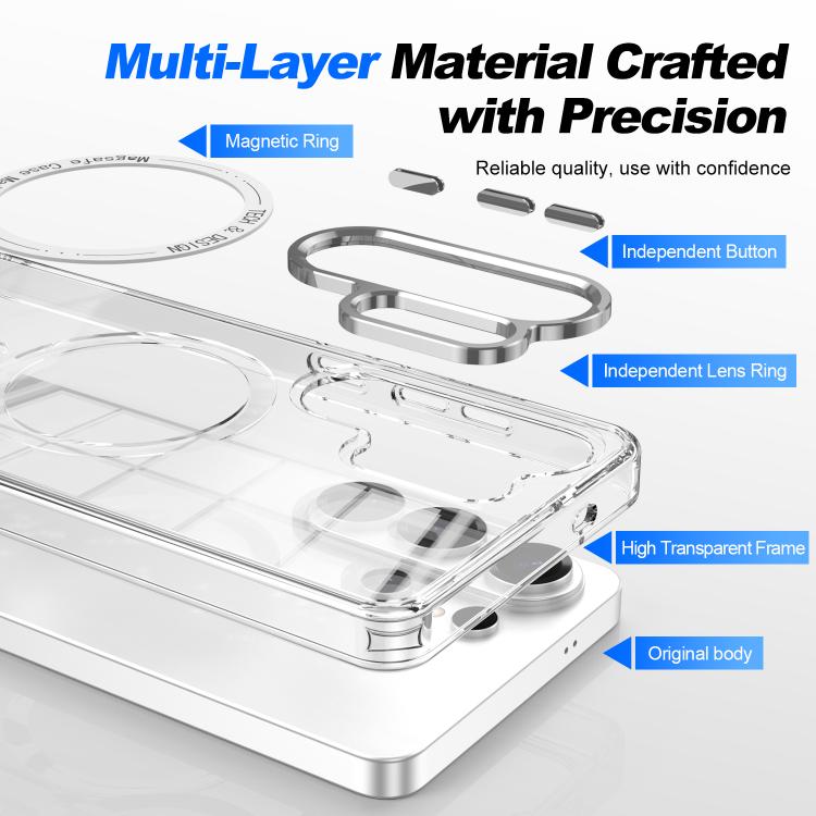 For Samsung Galaxy S26+ 5G Electroplated Cat-Eye Frame Magnetic MagSafe Shockproof Phone Case