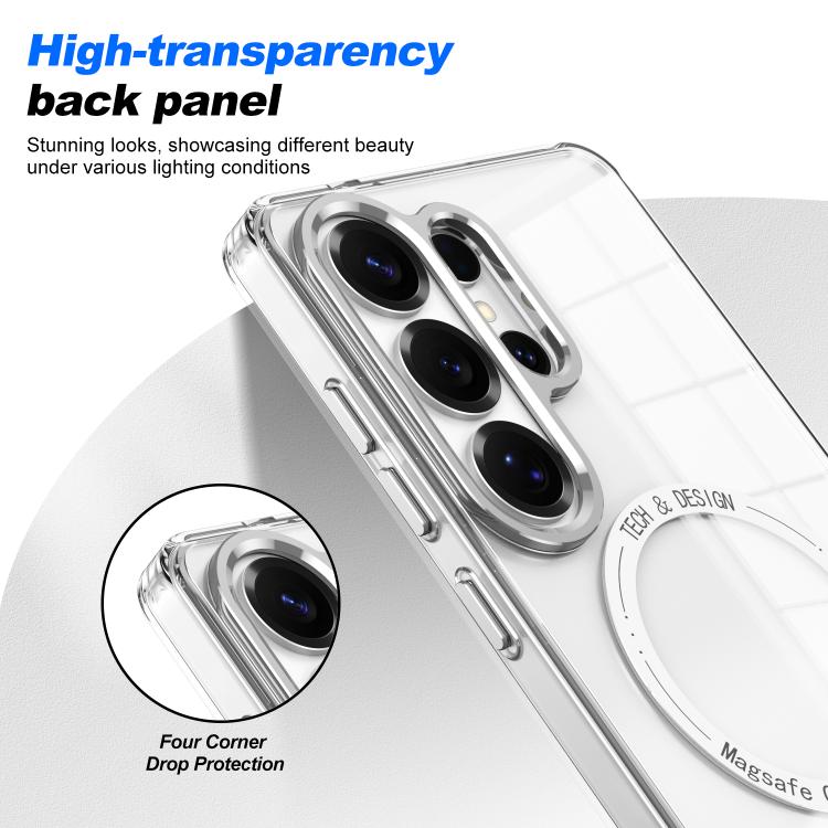 For Samsung Galaxy S26+ 5G Electroplated Cat-Eye Frame Magnetic MagSafe Shockproof Phone Case
