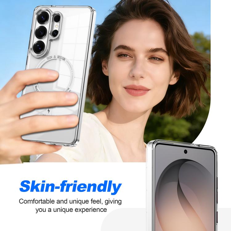 For Samsung Galaxy S26+ 5G Electroplated Cat-Eye Frame Magnetic MagSafe Shockproof Phone Case