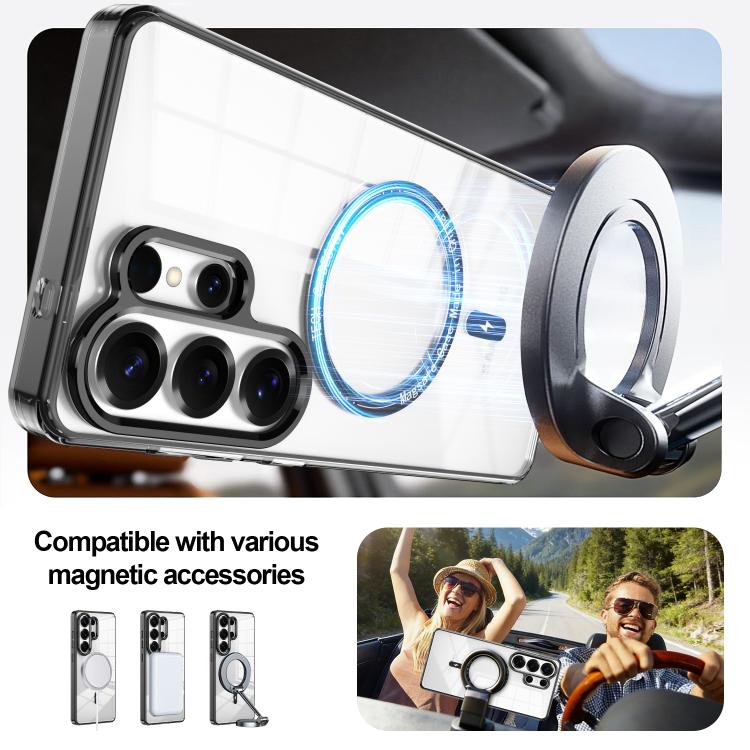 For Samsung Galaxy S26+ 5G Electroplated Cat-Eye Frame Magnetic MagSafe Shockproof Phone Case