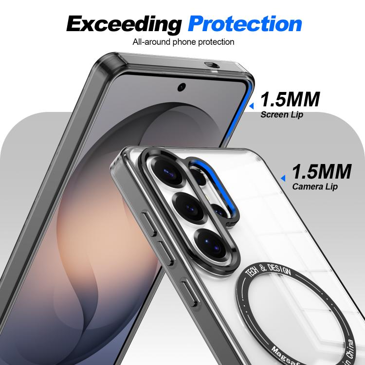 For Samsung Galaxy S26+ 5G Electroplated Cat-Eye Frame Magnetic MagSafe Shockproof Phone Case