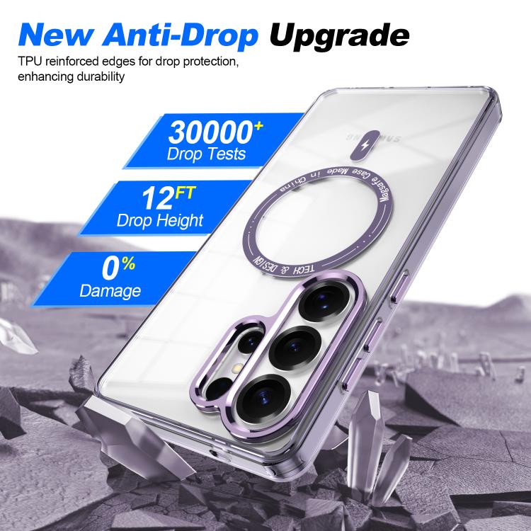 For Samsung Galaxy S26+ 5G Electroplated Cat-Eye Frame Magnetic MagSafe Shockproof Phone Case
