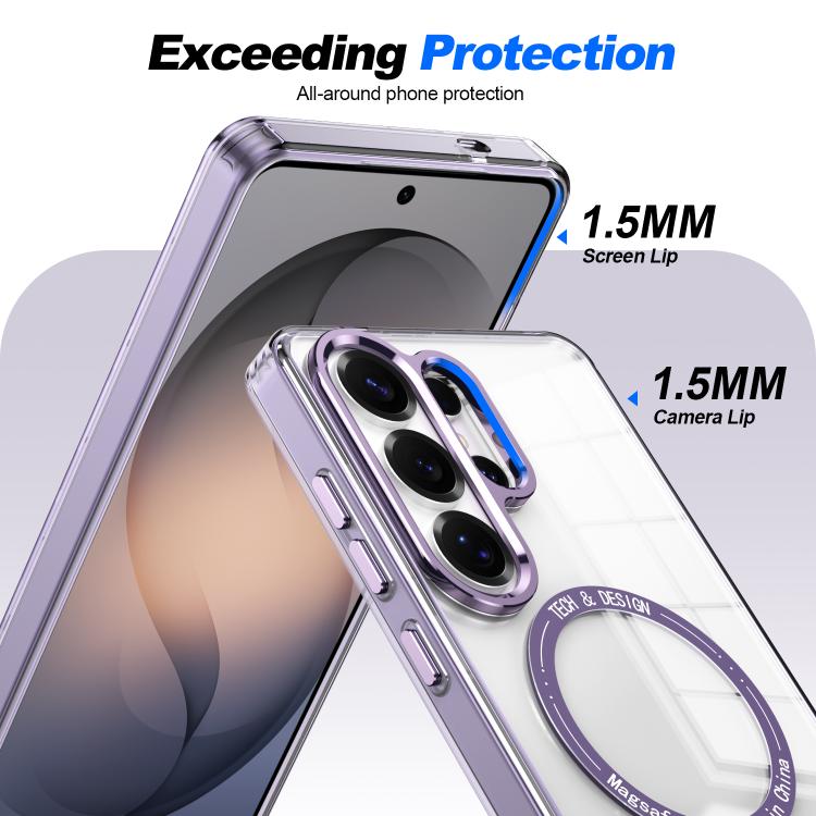 For Samsung Galaxy S26+ 5G Electroplated Cat-Eye Frame Magnetic MagSafe Shockproof Phone Case