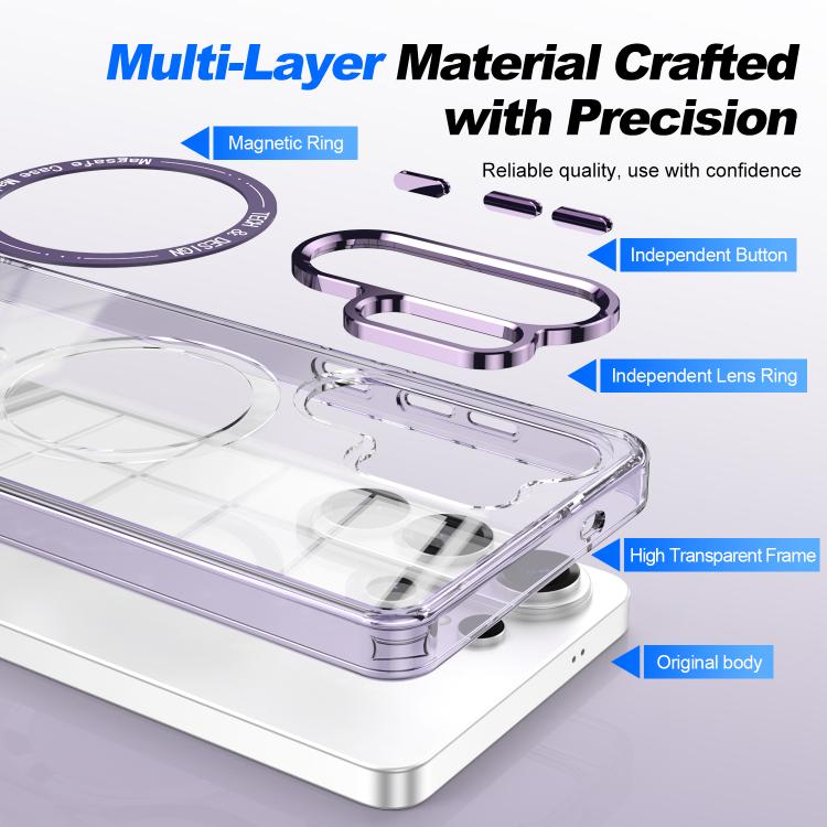 For Samsung Galaxy S26+ 5G Electroplated Cat-Eye Frame Magnetic MagSafe Shockproof Phone Case