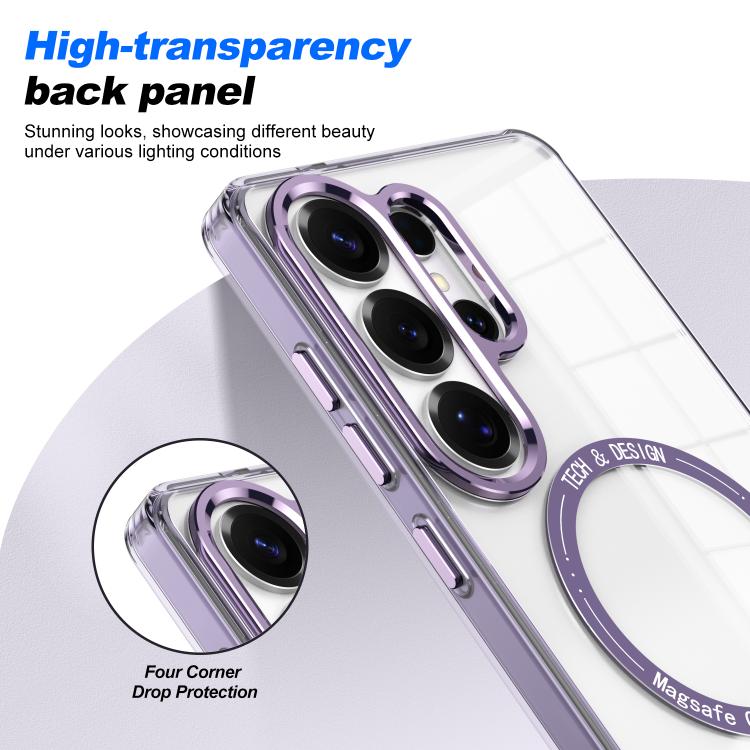 For Samsung Galaxy S26+ 5G Electroplated Cat-Eye Frame Magnetic MagSafe Shockproof Phone Case