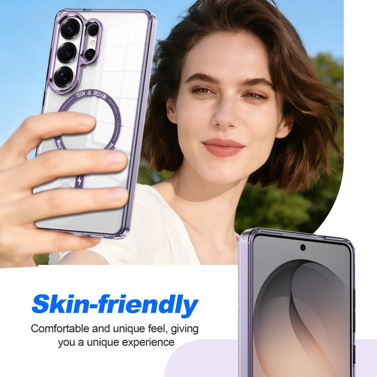 For Samsung Galaxy S26+ 5G Electroplated Cat-Eye Frame Magnetic MagSafe Shockproof Phone Case