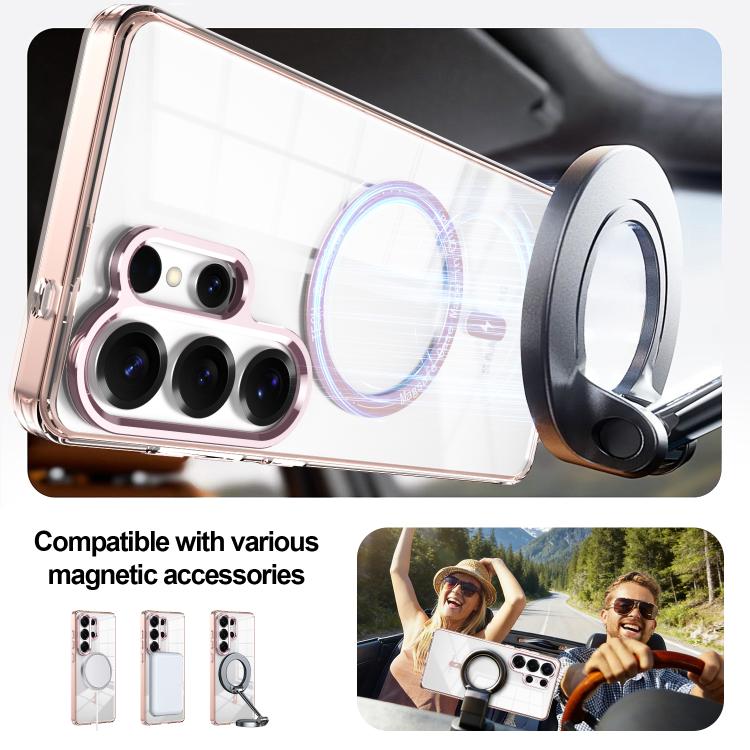 For Samsung Galaxy S26+ 5G Electroplated Cat-Eye Frame Magnetic MagSafe Shockproof Phone Case
