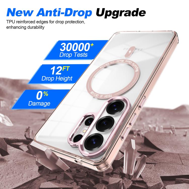 For Samsung Galaxy S26+ 5G Electroplated Cat-Eye Frame Magnetic MagSafe Shockproof Phone Case
