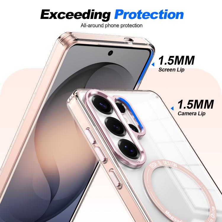 For Samsung Galaxy S26+ 5G Electroplated Cat-Eye Frame Magnetic MagSafe Shockproof Phone Case