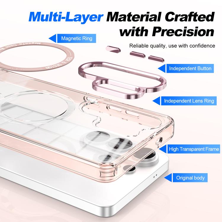 For Samsung Galaxy S26+ 5G Electroplated Cat-Eye Frame Magnetic MagSafe Shockproof Phone Case