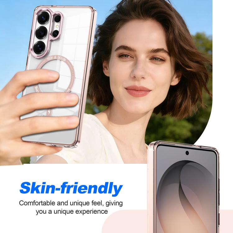 For Samsung Galaxy S26+ 5G Electroplated Cat-Eye Frame Magnetic MagSafe Shockproof Phone Case