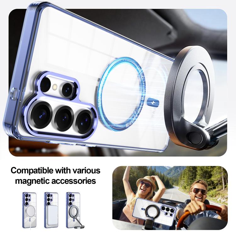 For Samsung Galaxy S26+ 5G Electroplated Cat-Eye Frame Magnetic MagSafe Shockproof Phone Case