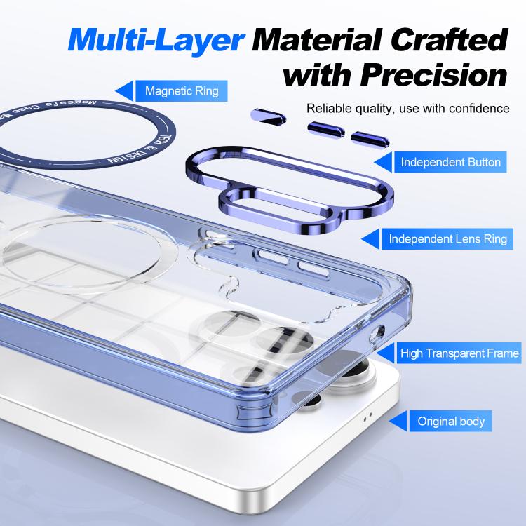 For Samsung Galaxy S26+ 5G Electroplated Cat-Eye Frame Magnetic MagSafe Shockproof Phone Case
