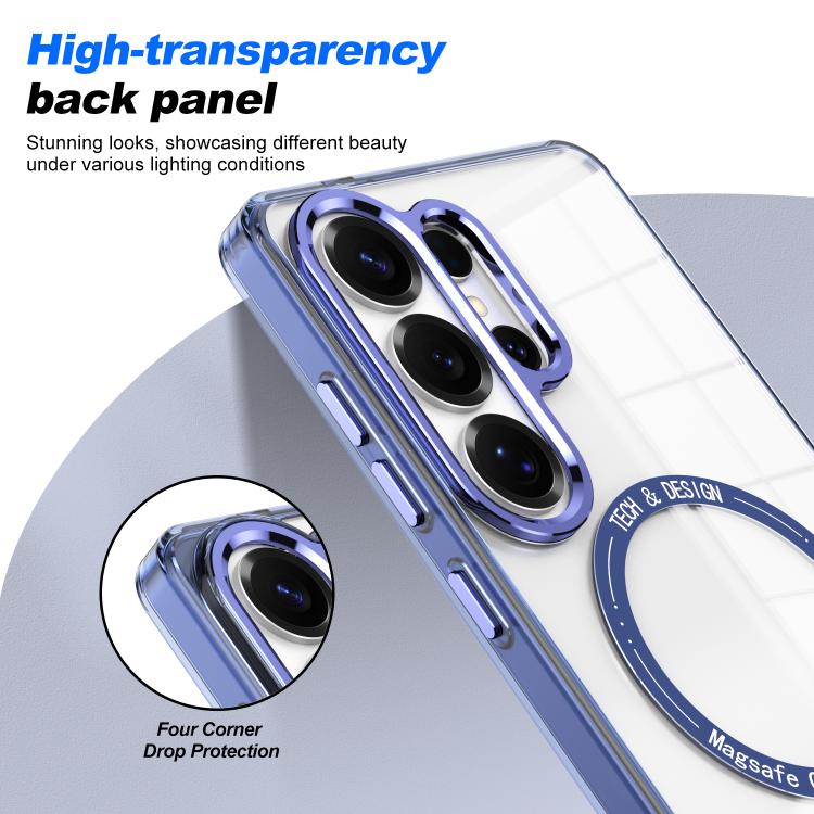 For Samsung Galaxy S26+ 5G Electroplated Cat-Eye Frame Magnetic MagSafe Shockproof Phone Case