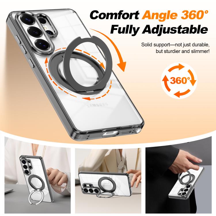 For Samsung Galaxy S25+ 5G Electroplated Cat-Eye Frame Magnetic MagSafe Shockproof Phone Case