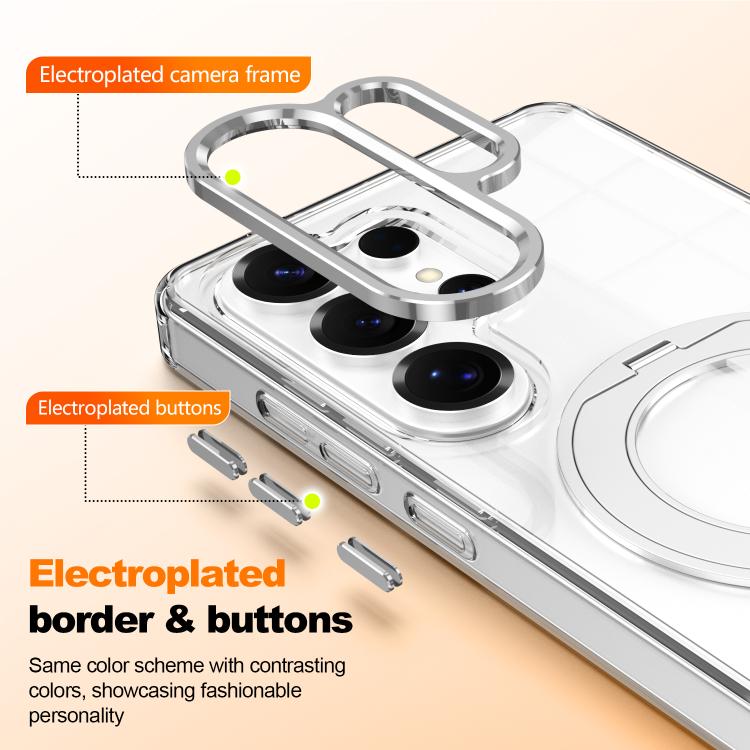 For Samsung Galaxy A35 5G Electroplated Cat-Eye Frame Magnetic MagSafe Shockproof Phone Case