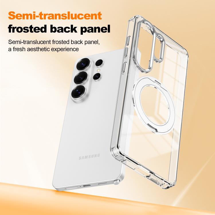 For Samsung Galaxy A35 5G Electroplated Cat-Eye Frame Magnetic MagSafe Shockproof Phone Case