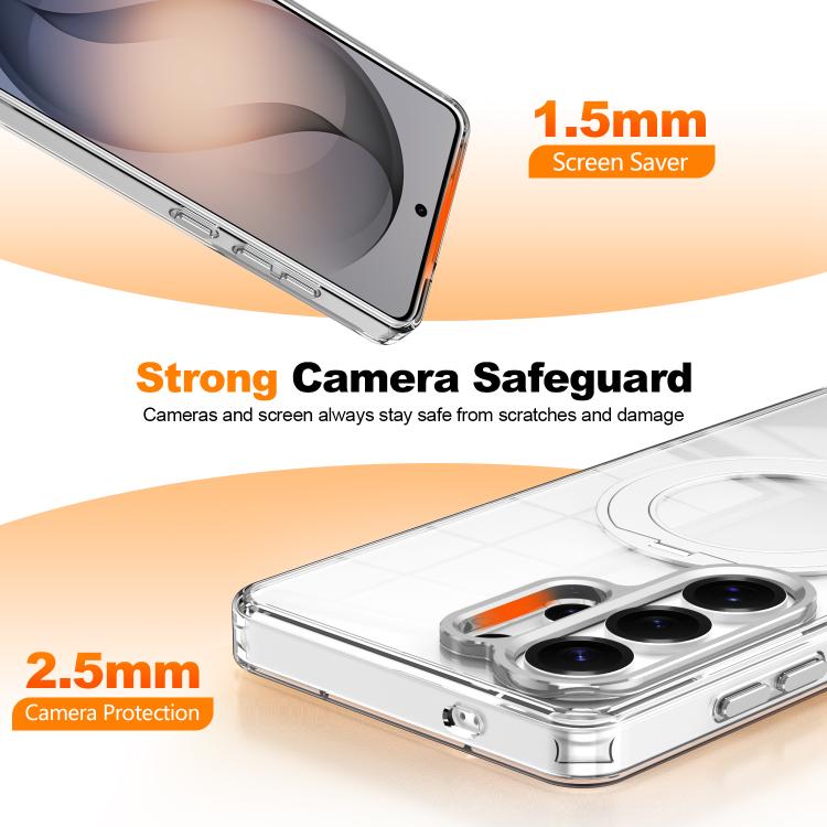 For Samsung Galaxy A35 5G Electroplated Cat-Eye Frame Magnetic MagSafe Shockproof Phone Case
