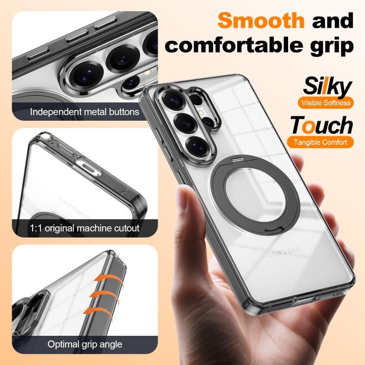For Samsung Galaxy A35 5G Electroplated Cat-Eye Frame Magnetic MagSafe Shockproof Phone Case