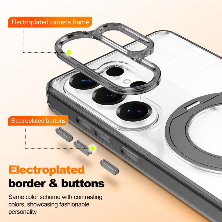 For Samsung Galaxy A35 5G Electroplated Cat-Eye Frame Magnetic MagSafe Shockproof Phone Case
