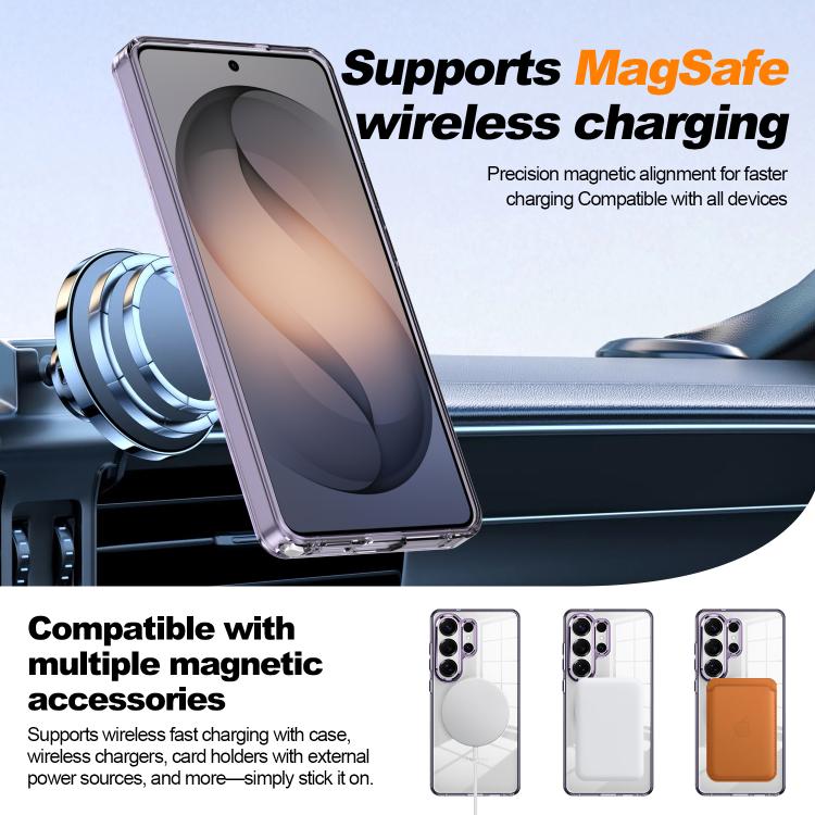 For Samsung Galaxy A35 5G Electroplated Cat-Eye Frame Magnetic MagSafe Shockproof Phone Case