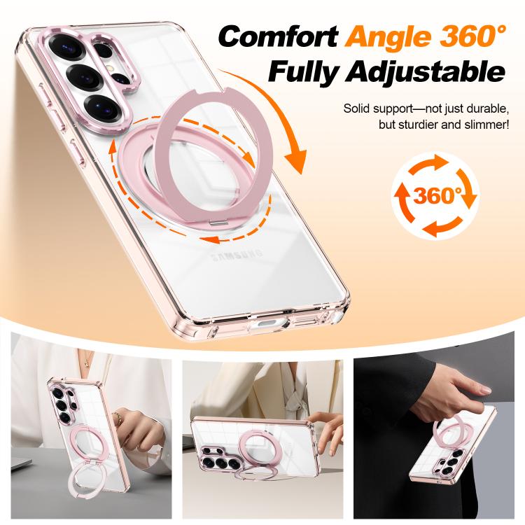 For Samsung Galaxy A35 5G Electroplated Cat-Eye Frame Magnetic MagSafe Shockproof Phone Case
