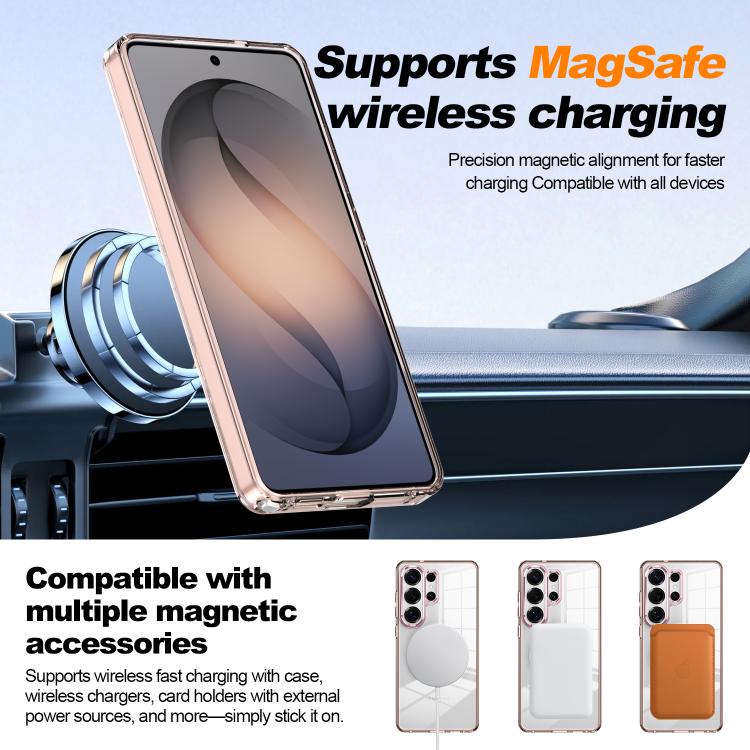 For Samsung Galaxy A35 5G Electroplated Cat-Eye Frame Magnetic MagSafe Shockproof Phone Case
