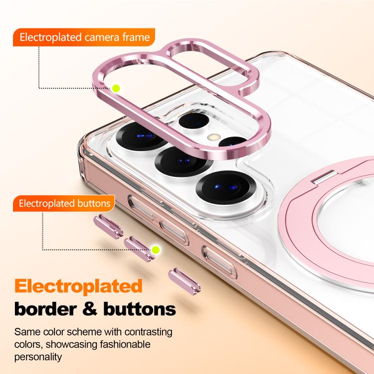 For Samsung Galaxy A35 5G Electroplated Cat-Eye Frame Magnetic MagSafe Shockproof Phone Case