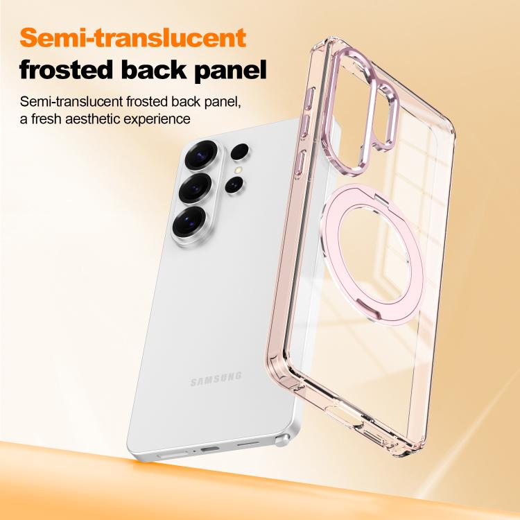 For Samsung Galaxy A35 5G Electroplated Cat-Eye Frame Magnetic MagSafe Shockproof Phone Case