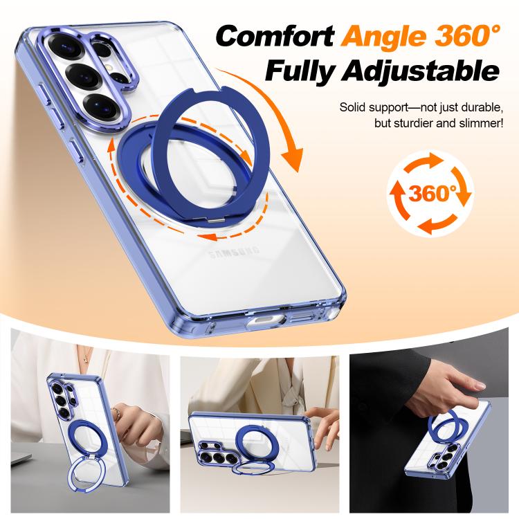For Samsung Galaxy A35 5G Electroplated Cat-Eye Frame Magnetic MagSafe Shockproof Phone Case