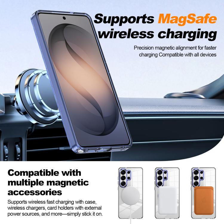 For Samsung Galaxy A35 5G Electroplated Cat-Eye Frame Magnetic MagSafe Shockproof Phone Case