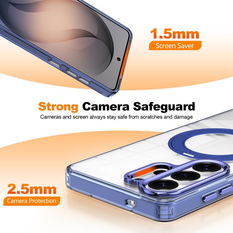 For Samsung Galaxy A35 5G Electroplated Cat-Eye Frame Magnetic MagSafe Shockproof Phone Case