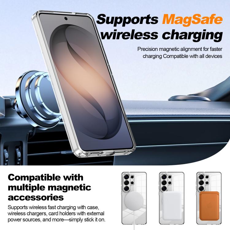 For Samsung Galaxy S24+ 5G Electroplated Cat-Eye Frame Magnetic MagSafe Shockproof Phone Case