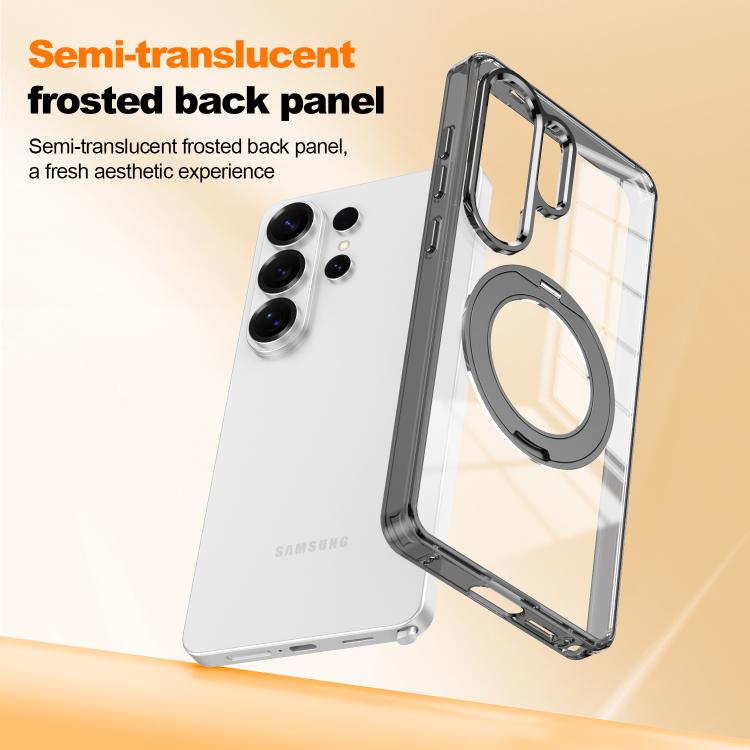 For Samsung Galaxy S24+ 5G Electroplated Cat-Eye Frame Magnetic MagSafe Shockproof Phone Case