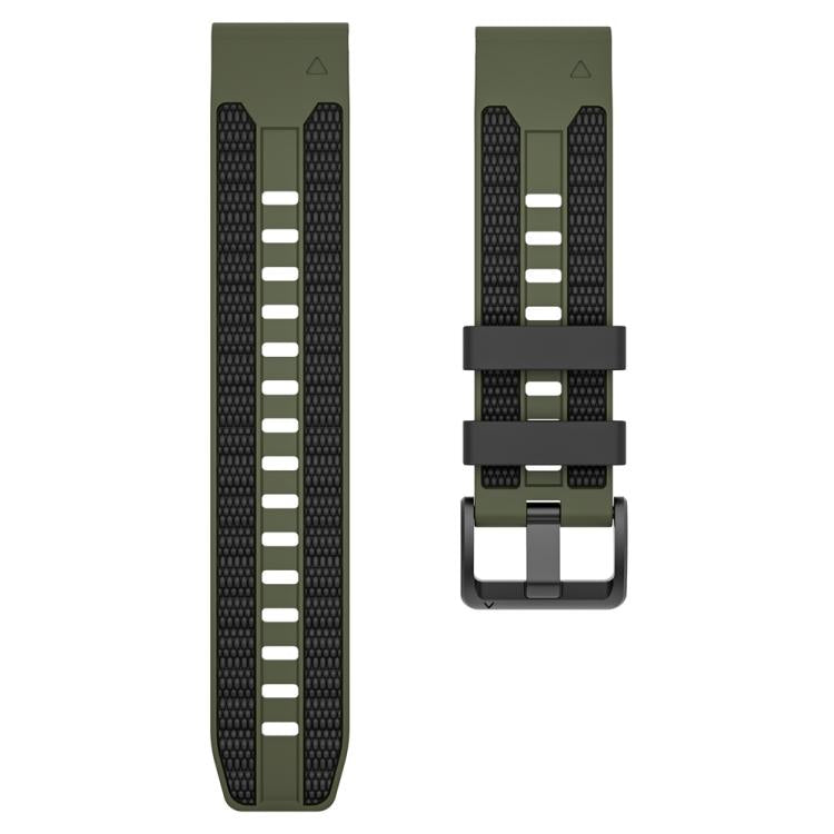 For Garmin 26mm Two Color Matching Sports Silicone Quick Release Watch Band