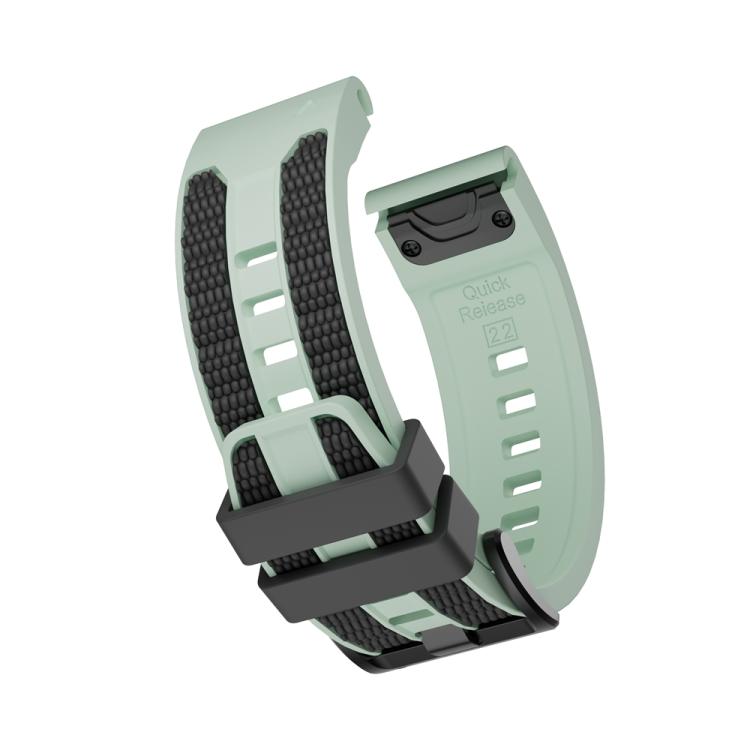 For Garmin 22mm Two Color Matching Sports Silicone Quick Release Watch Band