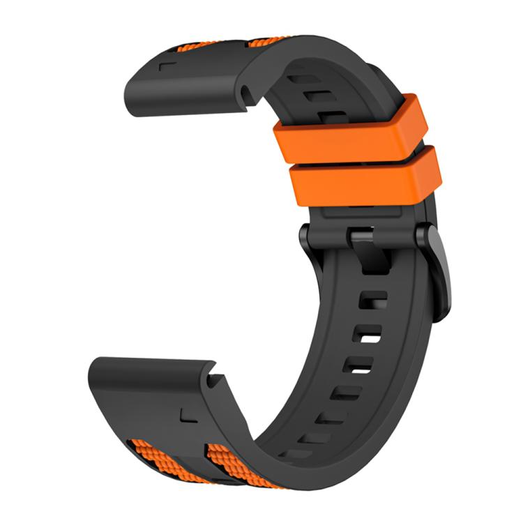 For Garmin 22mm Two Color Matching Sports Silicone Quick Release Watch Band