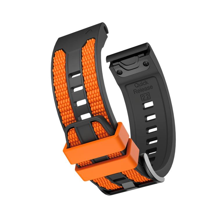 For Garmin 22mm Two Color Matching Sports Silicone Quick Release Watch Band