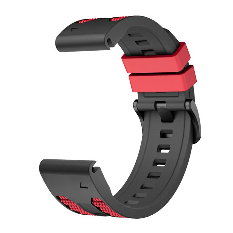 For Garmin 22mm Two Color Matching Sports Silicone Quick Release Watch Band