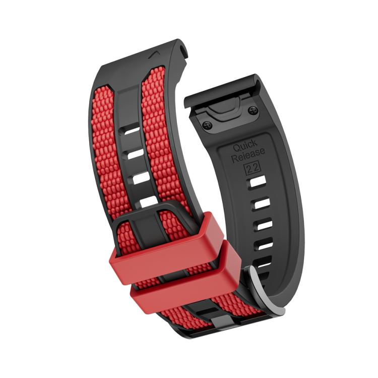 For Garmin 22mm Two Color Matching Sports Silicone Quick Release Watch Band